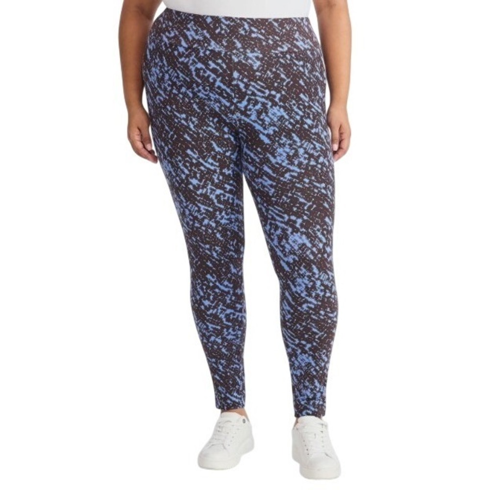 Terra & Sky Leggings Women 2X Snake Texture Blue Breeze High Rise Fitted NEW